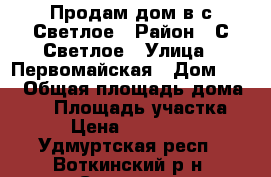 Продам дом в с.Светлое › Район ­ С.Светлое › Улица ­ Первомайская › Дом ­ 36 › Общая площадь дома ­ 65 › Площадь участка ­ 44 › Цена ­ 1 500 000 - Удмуртская респ., Воткинский р-н, Светлое с. Недвижимость » Дома, коттеджи, дачи продажа   